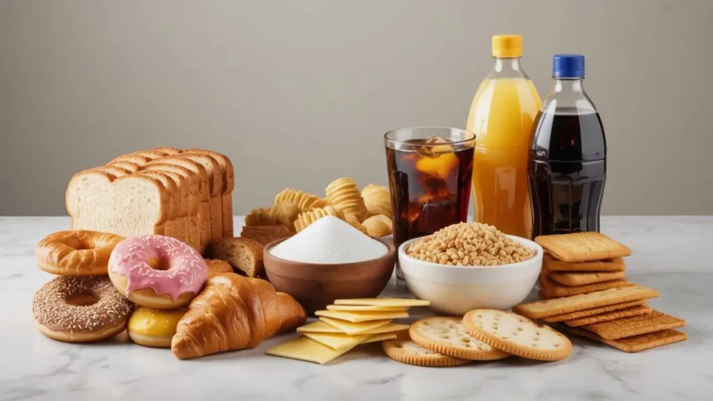 Foods to avoid on Keto 2.0 such as sugar, refined carbs, and processed snacks