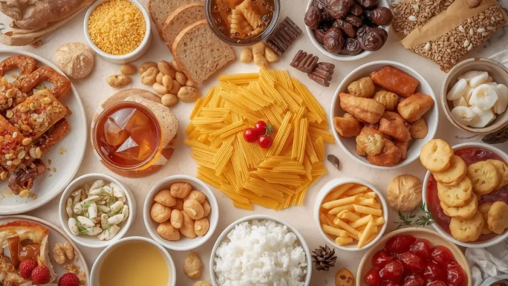 High-carb foods to avoid on keto including bread, pasta and sugary items