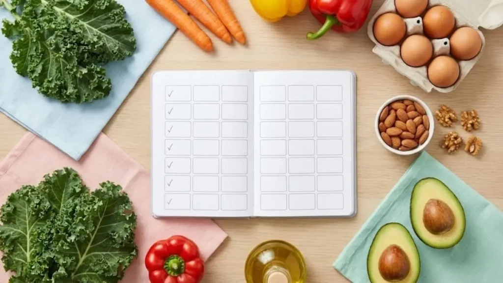 Weekly meal planning with keto-friendly ingredients