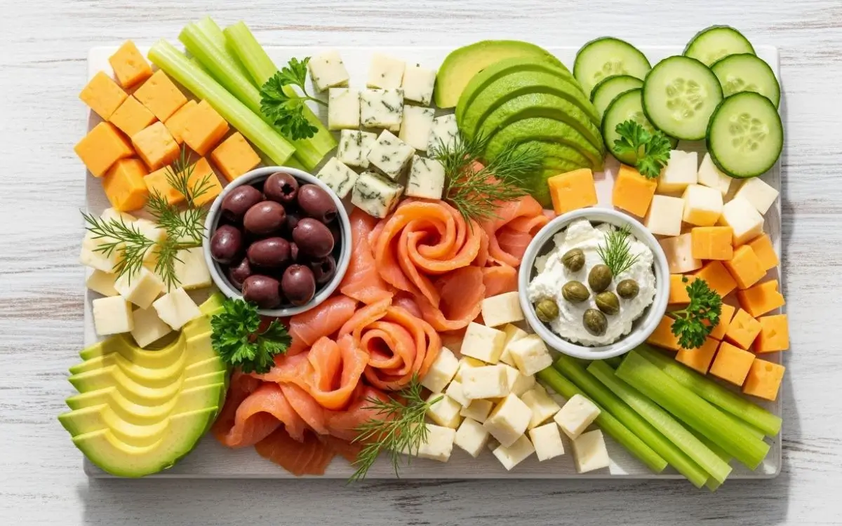 Sample no-cook keto breakfast plate for beginners