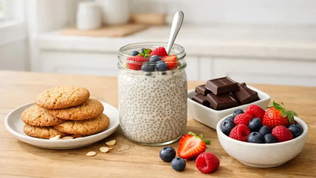 Beginner-friendly keto desserts made with almond flour, chia pudding, and dark chocolate