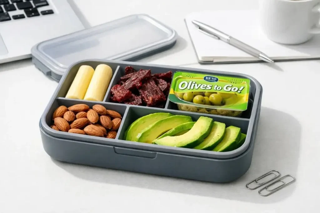 portable keto snacks for office commute low carb lunchbox snack ideas