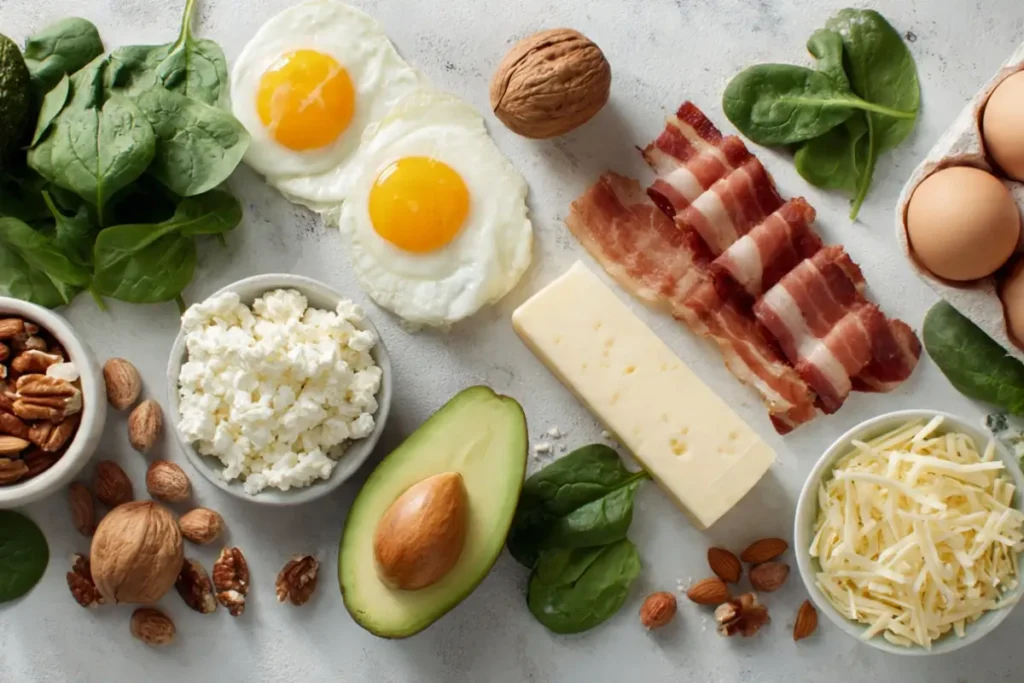 keto high protein breakfast ingredients eggs cheese avocado
