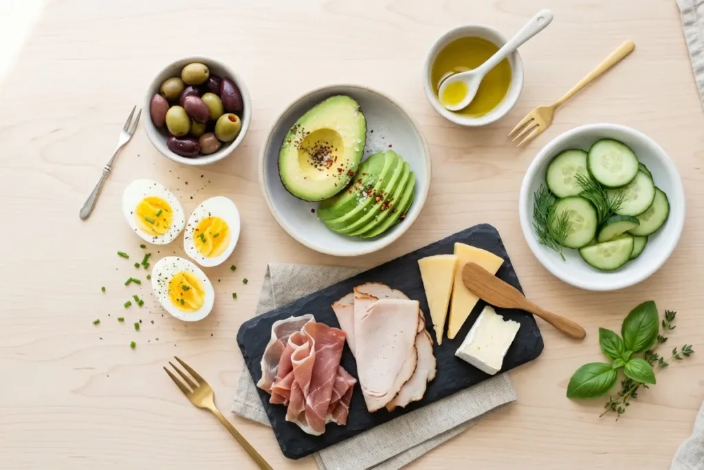 no heat keto lunch ingredients cold low carb foods
