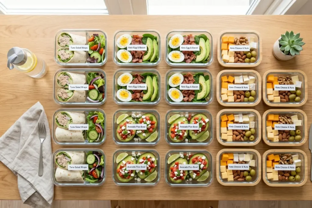 no-reheat keto lunch ideas for work cold meal prep ideas
