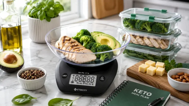 Best food scales for keto meal prep with healthy low-carb ingredients and digital kitchen scale